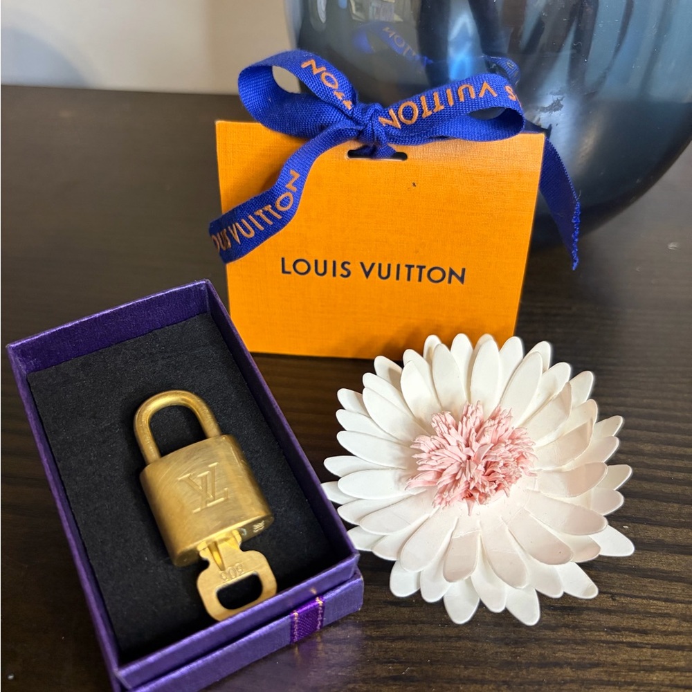 Louis Vuitton Brass Gold Padlock Key #303 Set  - Made In France with- Gift Tag